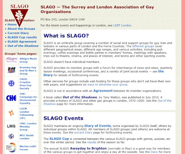 SLAGO - The Surrey and London Association of Gay Organisations