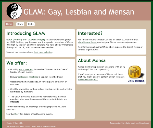 GLAM - Gay, Lesbian and Mensan